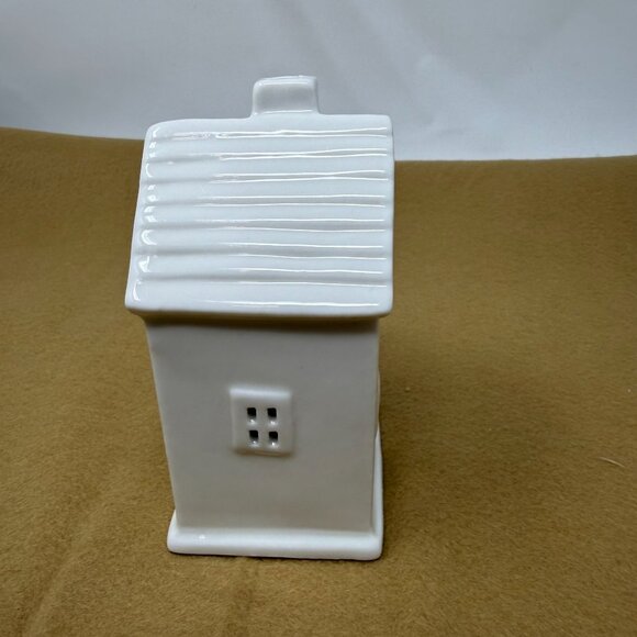 White Ceramic Village House Shaped Chimney Battery Operated Christmas Fairy - Picture 5 of 6